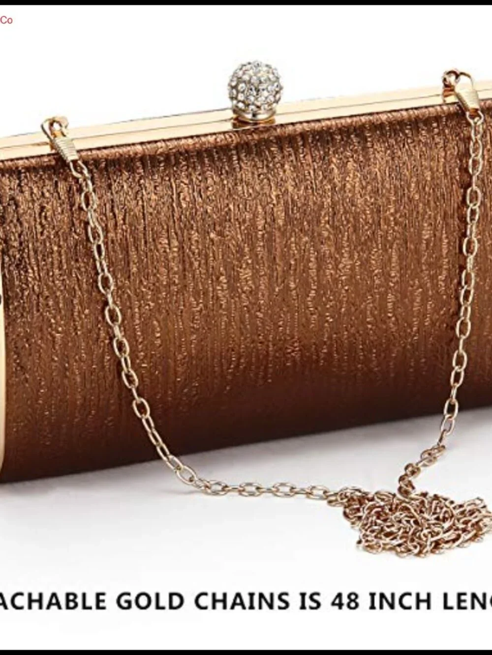 PU Leather Clutch with Metal Frame Evening Bag for Wedding Prom Party